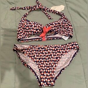 2 PIECE BODEN Geometric Bikini Top and Bottoms  NWT